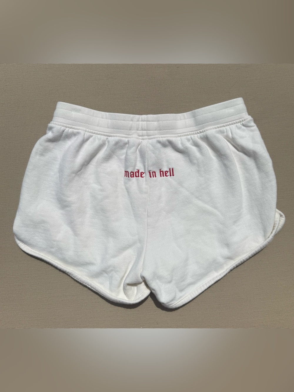 Voight by Valentina Made in Hell Embroidered fleece white shorts
